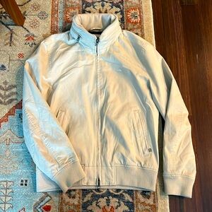 Brooks Brothers 346 Beige Cotton Canvas Casual Bomber Jacket Small